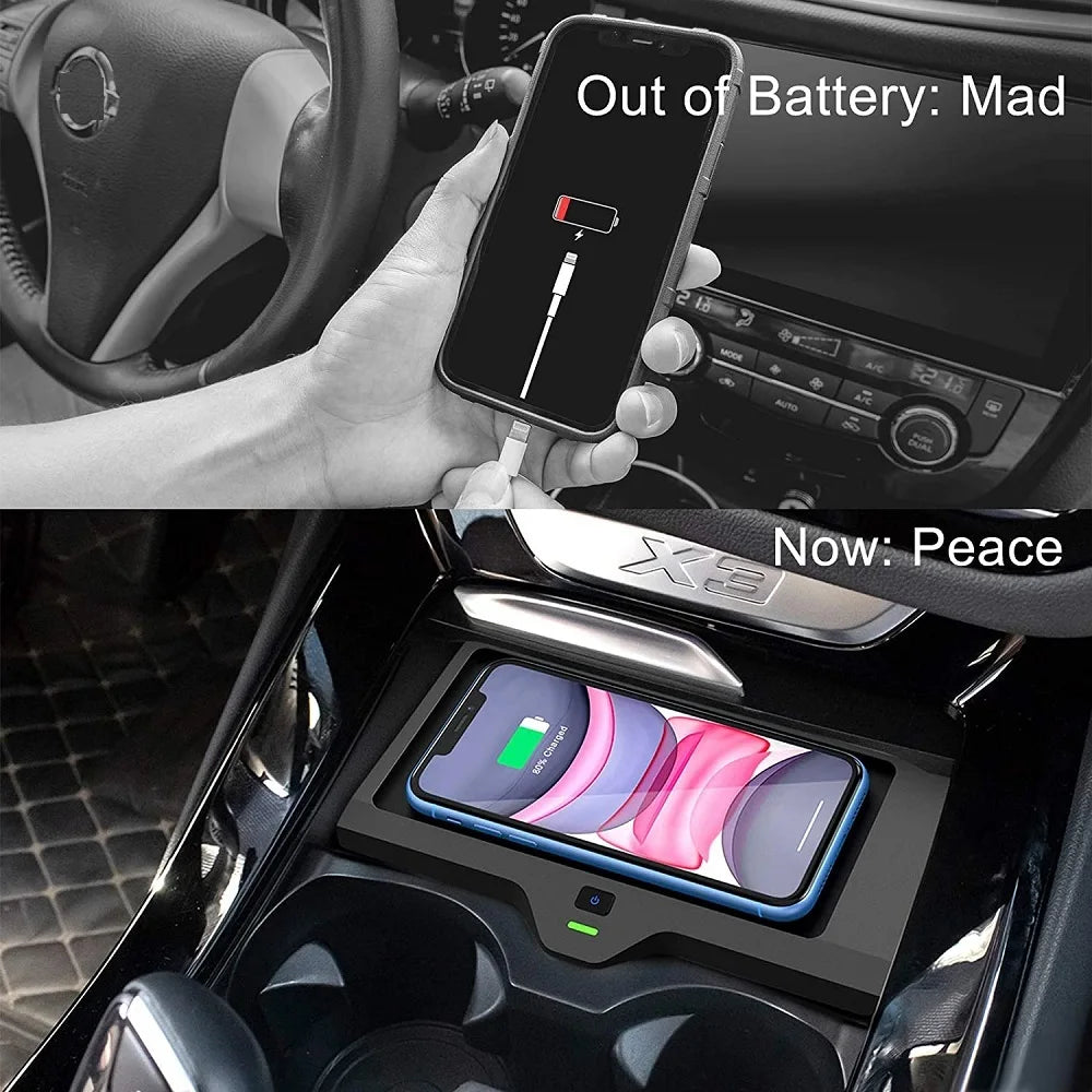 Wireless Car Charger for BMW X3 G01 2018-2021 2022 2023 BMW X4 2019 2020 2021 2022 2023 Accessories Wireless Charging Pad Mat