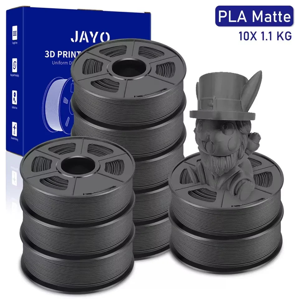 JAYO 10 Rolls 3D PETG/PLA/PLA PLUS/PLA Meta/ PLA Matte Printer Filament 1.75mm 100% No Bubble non-toxic 3D Printing Materials