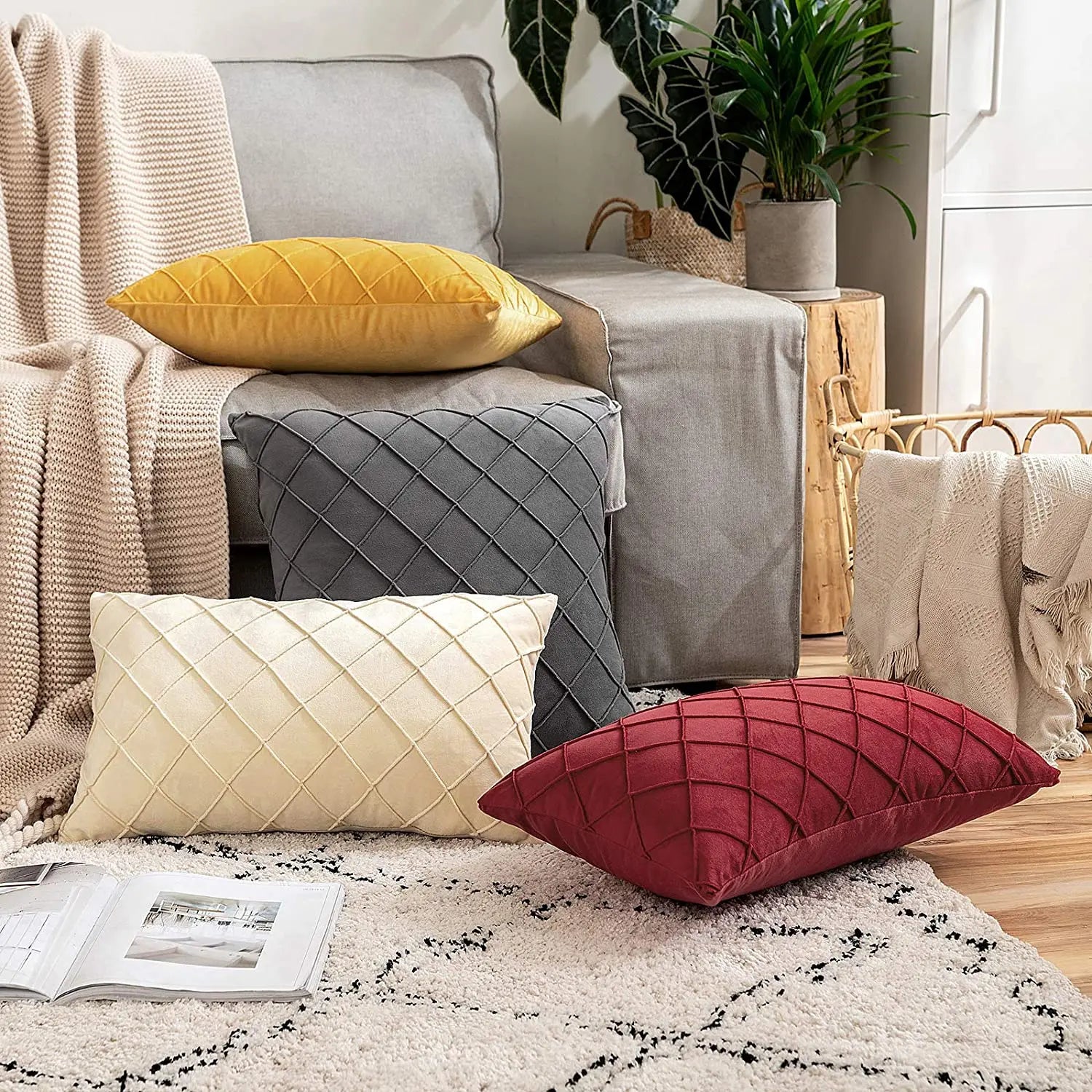 Multi-Color Velvet Cushion Cover For Sofa Living Room Soft Pillowcase Nordic Style Modern Home Decor Zipper Fundas De Cojines
