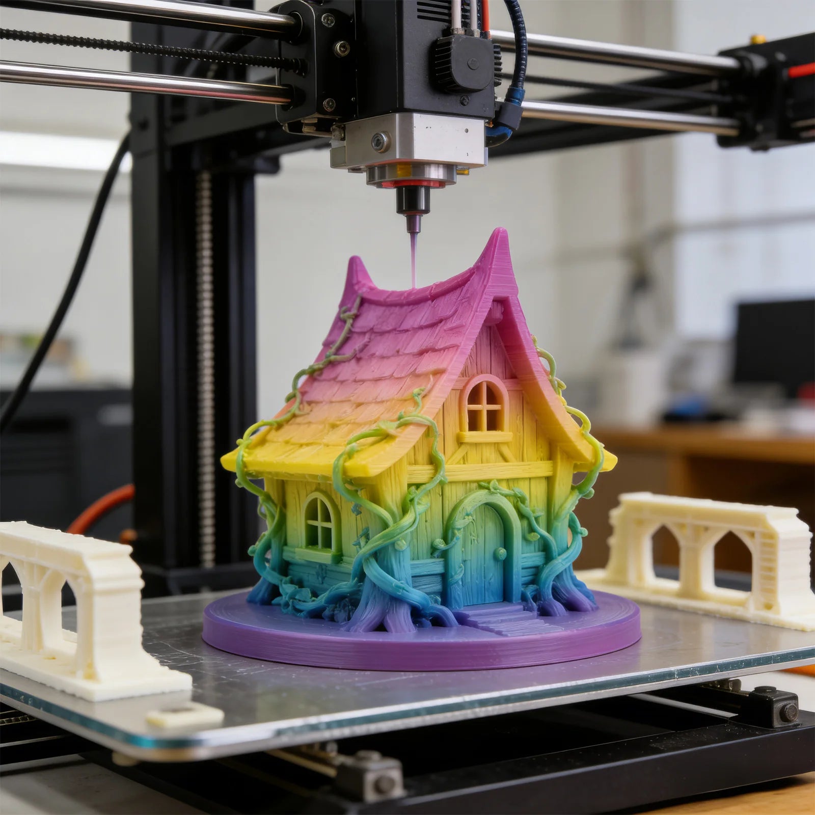 PLA Filament 1.75mm, Multicolor 3D Printer Filament, Color Gradient Change PLA, Fit Most FDM Printers, 250g (0.55lbs)