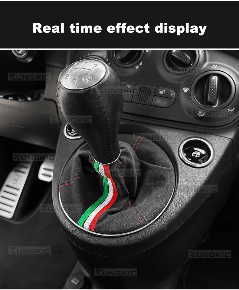 For Abarth 595 695 2016 2017 2018 2019 2020 2021 2022 2023 2024 Fiat 500 2011-2024 Manual Shifter Suede Gear Shift Boot Cover