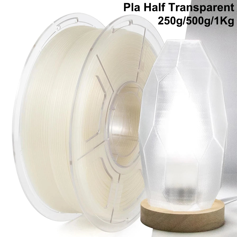 Pla Half Transparent 3D Printer Filament 250g 500g 1Kg 1.75mm Pla Half Transparent Material 3D Printer Materials Consumables