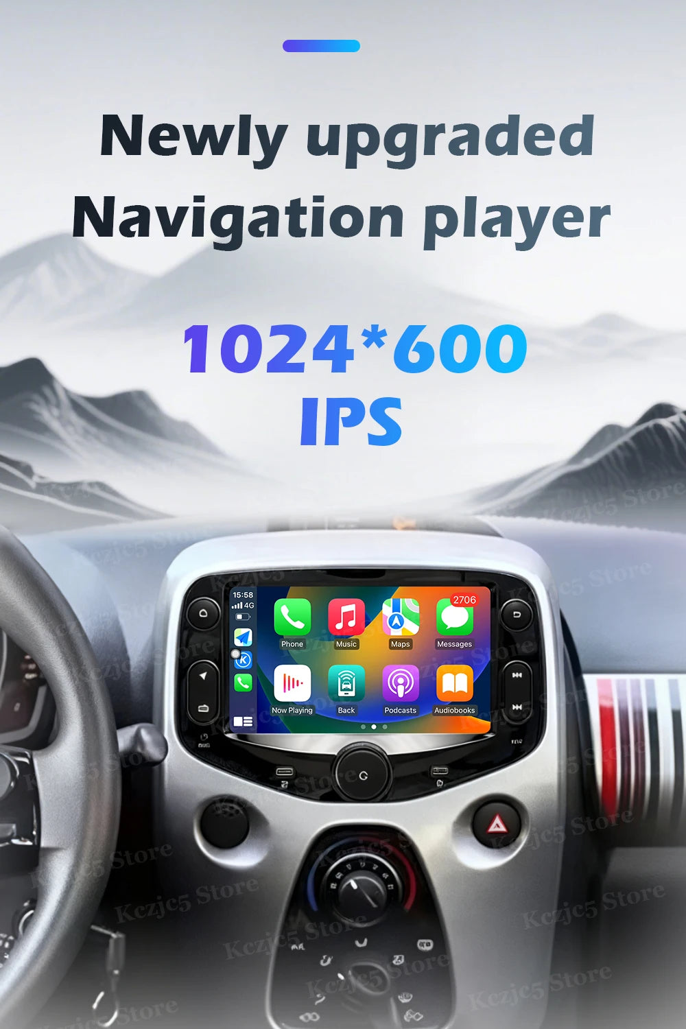 Car intelligent system For FIAT 500 2016-2019 Android 16 Navigation GPS Wireless CarPlay Car Multimedia Screen Head Unit Wifi BT