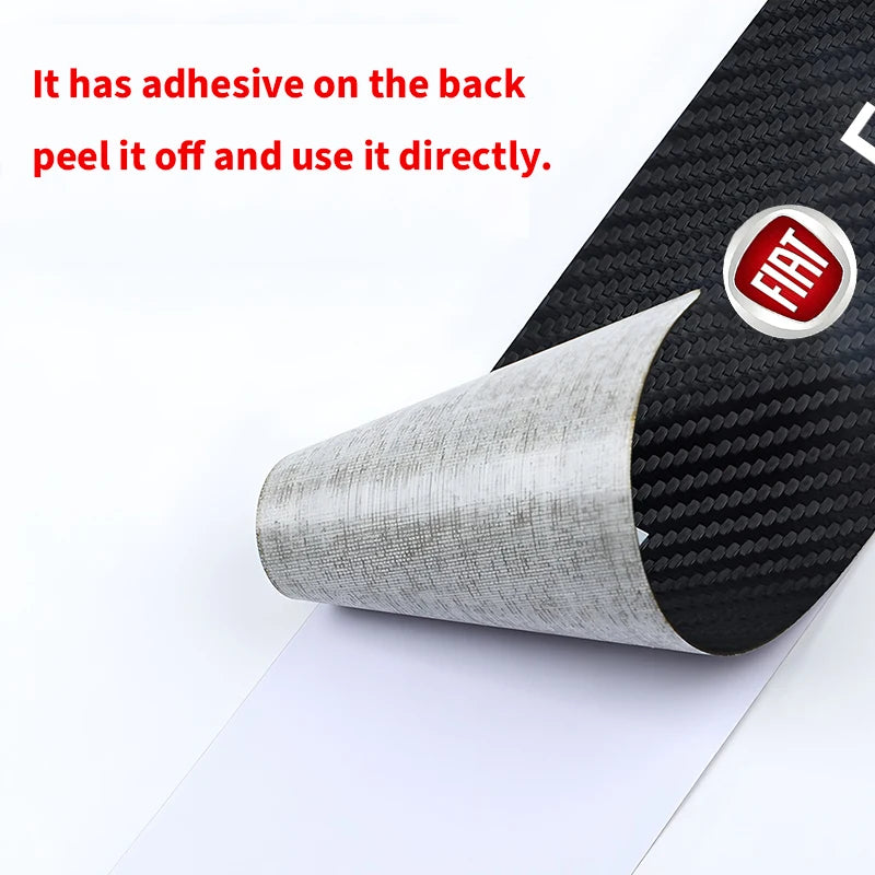 New Carbon Fiber Car Door Threshold Protector Stickers Waterproof For FIAT 500 Grande Stilo Freemont Punto Astra Bravo Ducato