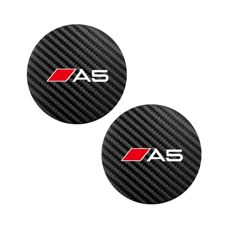 2Pcs Car Leather Coaster Mat Anti-slip Water Cup Pad For Audi A1 A3 A4 A5 A6 A7 A8 Q2 Q3 Q5 Q7 Q8 B6 B8 B9 C5 C7 TT S1 S7 S3 RS6