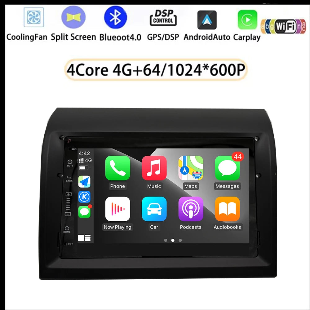 7" Android Auto for Fiat Ducato 2006 - 2016 Car Radio GPS Navigation Player Multimedia Player Wireless Carplay Screem WIFI Fan