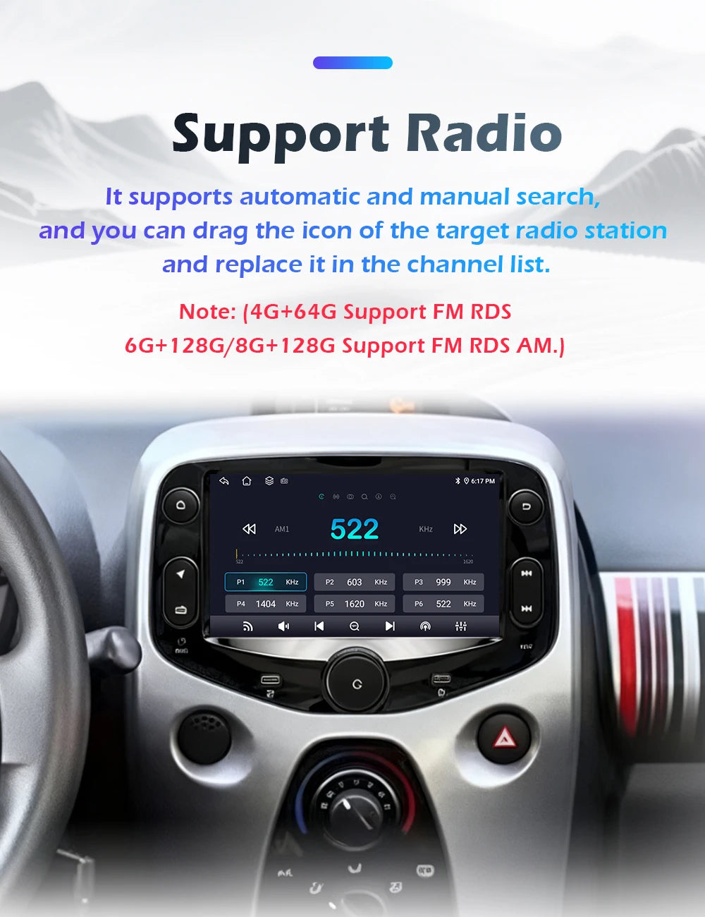 Car intelligent system For FIAT 500 2016-2019 Android 16 Navigation GPS Wireless CarPlay Car Multimedia Screen Head Unit Wifi BT