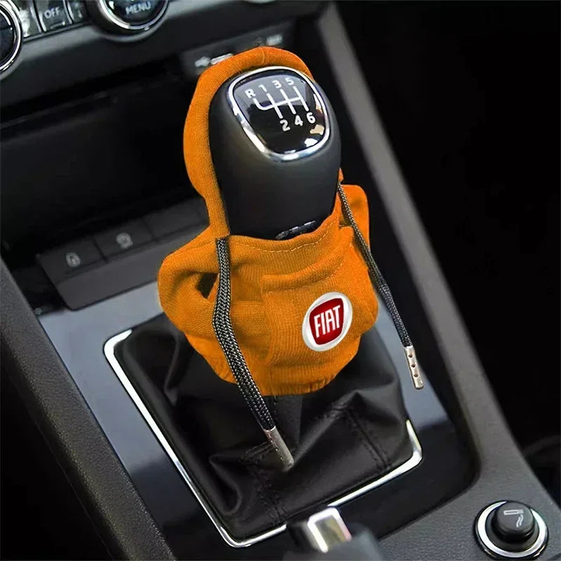 Car Gear Shift Lever Knob Sweatshirt Cover Auto Shift Cover For Fiat Abarth 500 595 124 Becquet Fiat Punto Ducato Palio Grande