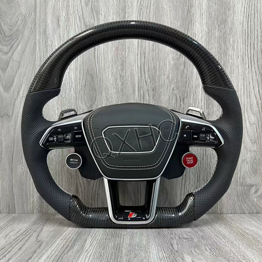 Leather Perforated Steering Wheel For Audi RS A3 A4L A5 A6L A7 Q2 Q3 S4 S5 R8 B8 C7 Q7 TTRS Steering Wheel Campaign Assembly
