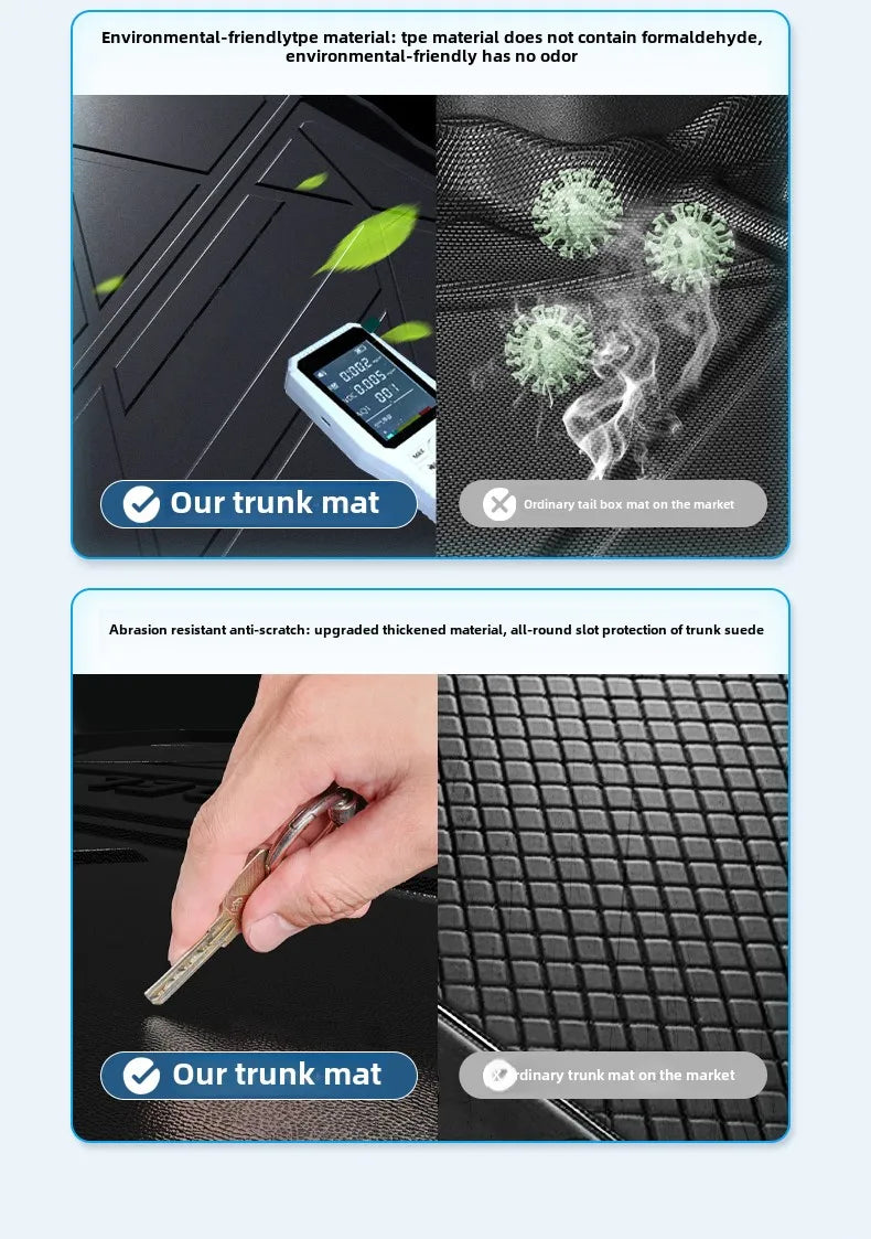 Upgrade TPE Car Rear Trunk Mats Storage Pads Cargo Tray Dustproof Waterproof Protecion Cushion For Audi 2014-2024 2023 2022