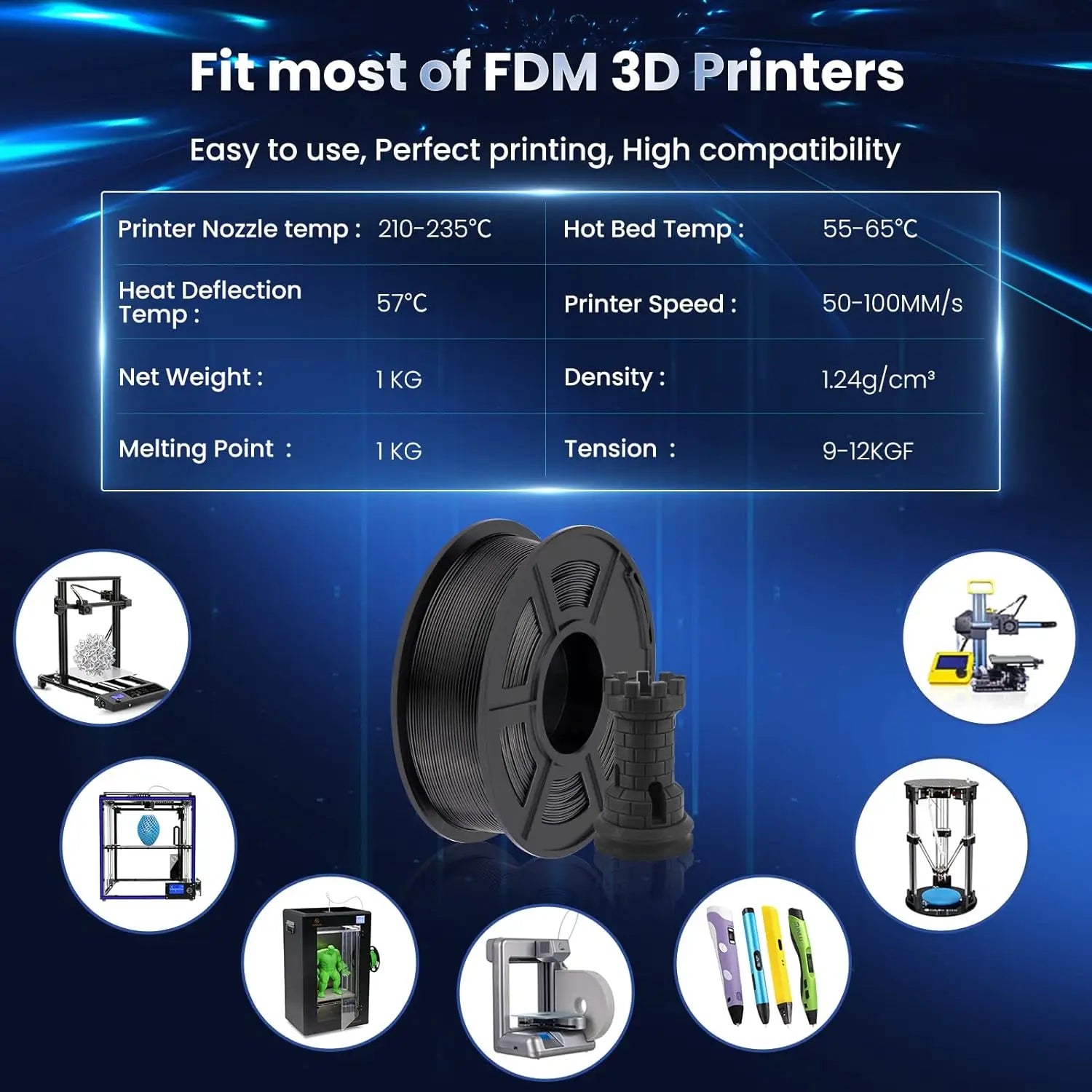 SUNLU PETG/PLA/PLA+/PLA Matte/PLA Meta 3D Printer Filament 5KG 1.75mm Neatly Wound Vacuum Packing 3D Printing Material Fast Ship