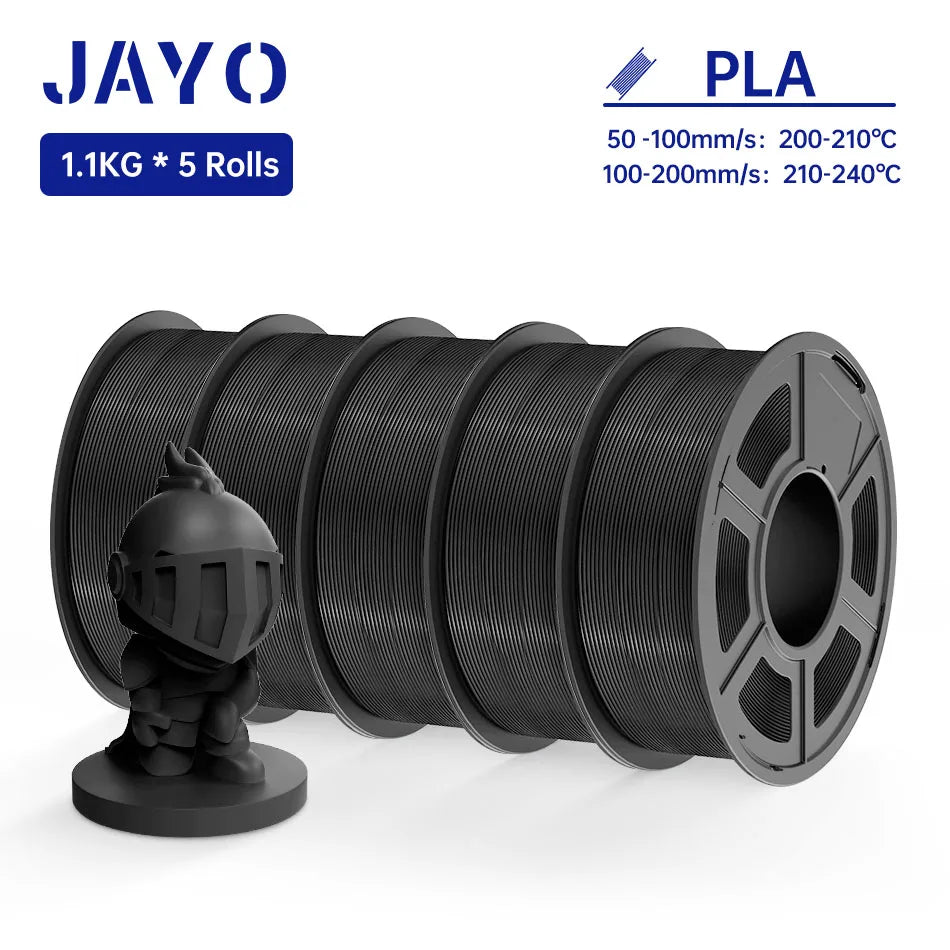 JAYO PLA / PLA Plus/ SILK PLA / PLAMeta/TPU SILK/ABS / PETG 3D Filament 1.75mm 0.65/1.1KG 3D Printer Filament PLA Rainbow 5Roll