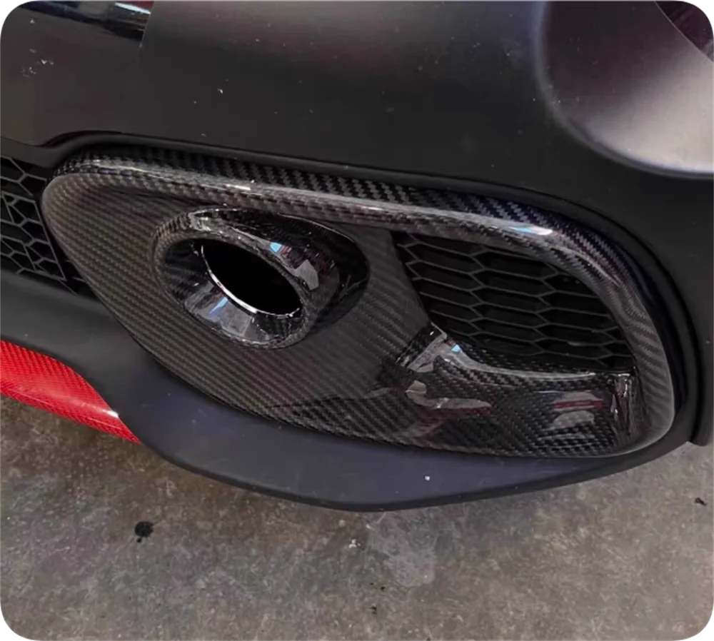 For Fiat, Abbas Fiat 595 Abarth Carbon Fiber, Front Lip, Front Shovel Chin Modification Front Fog Lamp Cover