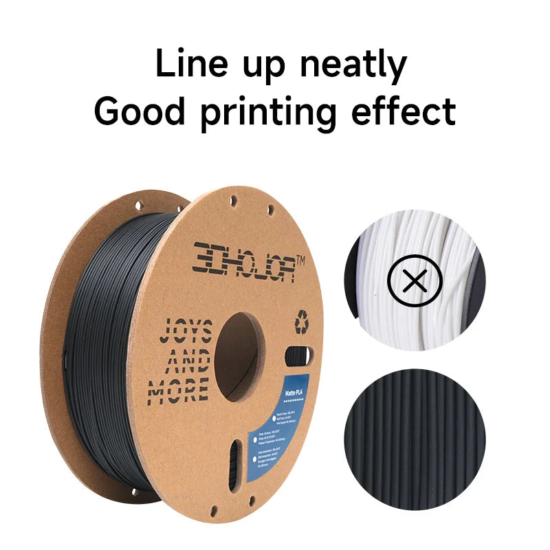 3DHOJOR PLA 3D Printer Filaments 1KG 1.75MM Matte PLA 3D Printing Material Upgraded Matte PLA Filament Multi-Color Filamento PLA