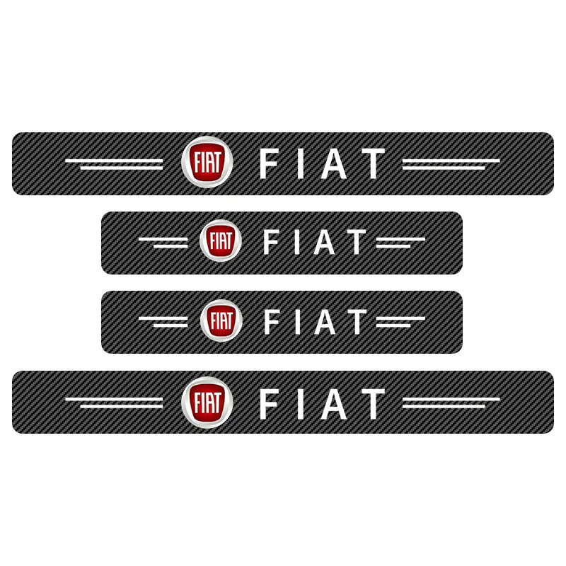 New Carbon Fiber Car Door Threshold Protector Stickers Waterproof For FIAT 500 Grande Stilo Freemont Punto Astra Bravo Ducato