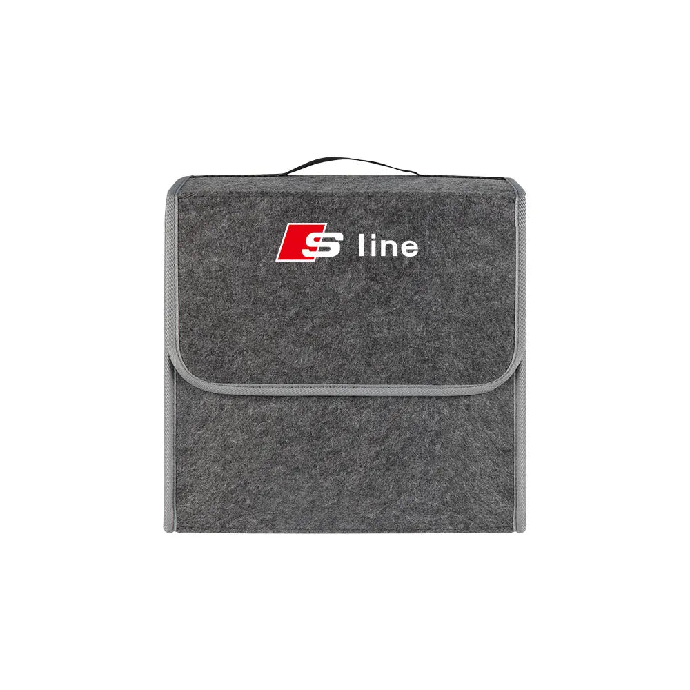 Large Capacity Car Trunk Storage Box Auto Badge Multiuse Tools Organizer Bag Folding Stowing Tidying Accessories For AUDI SLINE