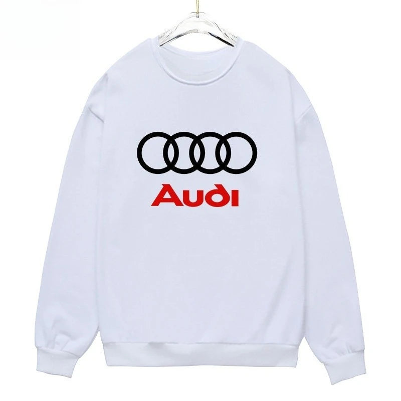 Audi Logo Casual Sports Shirt, Audi Car Enthusiast RS Round Neck Sweatshirt Pullover, Men's and Women's Top