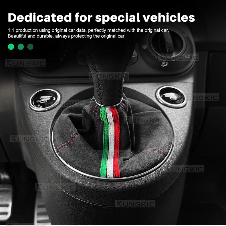 For Abarth 595 695 2016 2017 2018 2019 2020 2021 2022 2023 2024 Fiat 500 2011-2024 Manual Shifter Suede Gear Shift Boot Cover