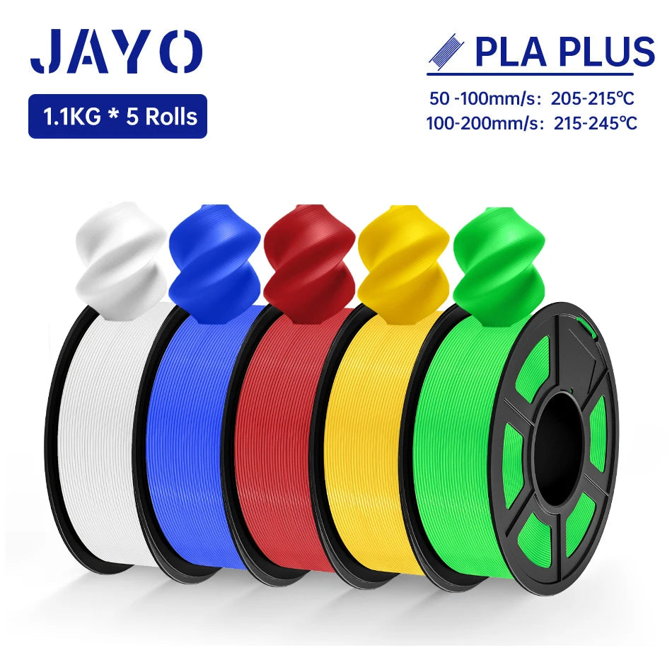 JAYO 3D Filament PLA +/PLA Meta/ PLA Matte/PLA PLUS 2.0/ PLA 1.75MM 5Rolls Coloful Neatly Wound 3D Printer Filament 1.1KG
