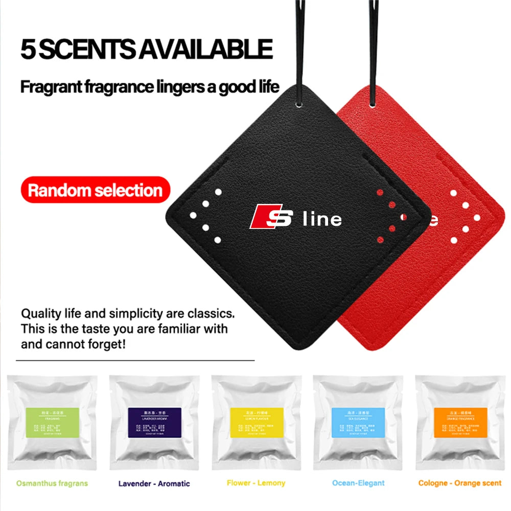 Car Air Freshener Rearview Mirror Pendant Aromatherapy Sachet For Audi A3 A4 A4L A5 B3 B4 B5 B6 B7 B8 RS3 Quattro C5 C6 C7 C5 C6
