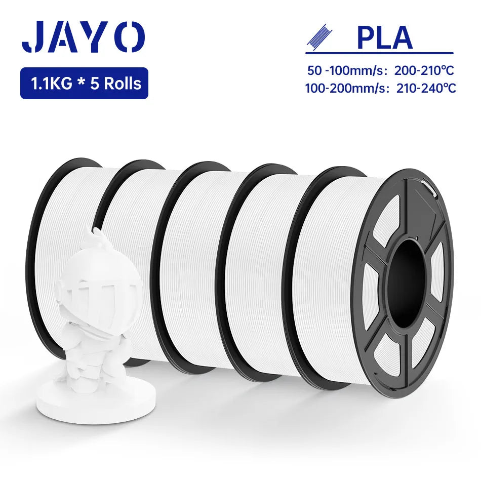 JAYO PLA / PLA Plus/ SILK PLA / PLAMeta/TPU SILK/ABS / PETG 3D Filament 1.75mm 0.65/1.1KG 3D Printer Filament PLA Rainbow 5Roll
