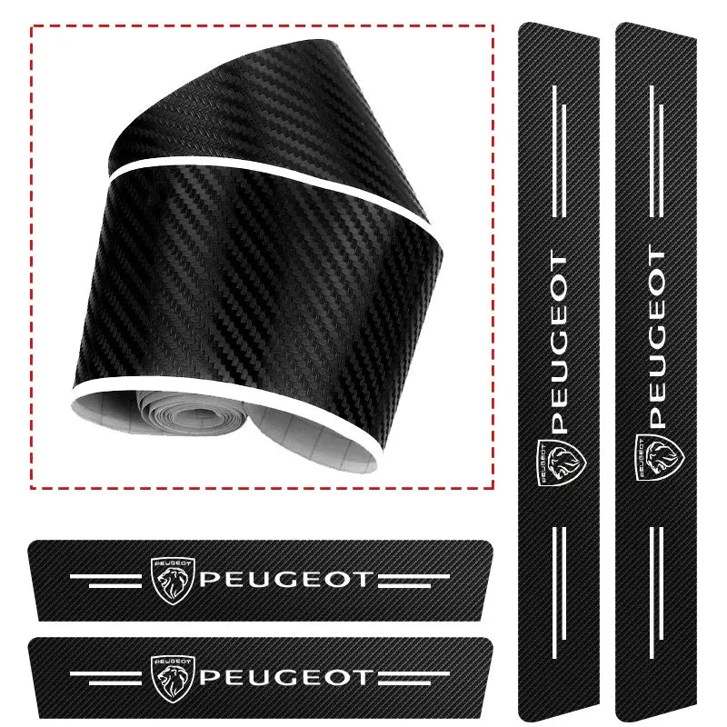 Car Accessories Car Door Sill Protector Welcome Pedal Decoration Leather Stickers For New Peugeot 206 208 207 3008 308 2008 107