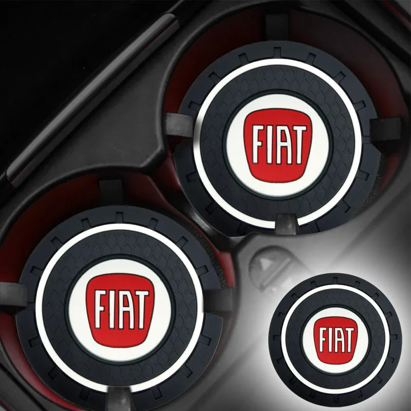Car water cup mat interior soft rubber anti slip cup mat For Fiat 500 Punto 124 125 500 Bravo Stilo Panda Abarth Tipo Viaggio