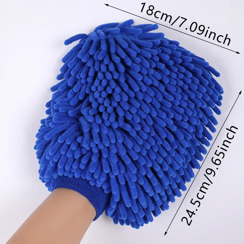 Car Wash Mitts Chenille Mitts Plush Wipes Thickened Double Sided Car Accessories Recyclable Cleaning Tools Car Accessories