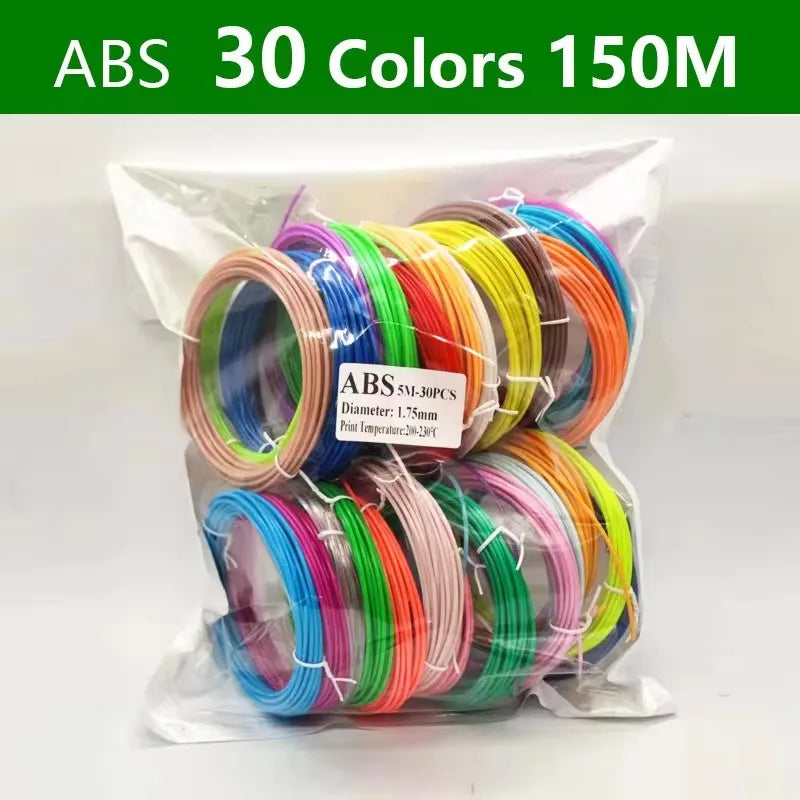 PLA Filament For 3d Pen,Diameter 1.75mm,3D Print Plastic,Pen Filament Materials,30 non Repeating Colors,150M/90M,Birthday Gift