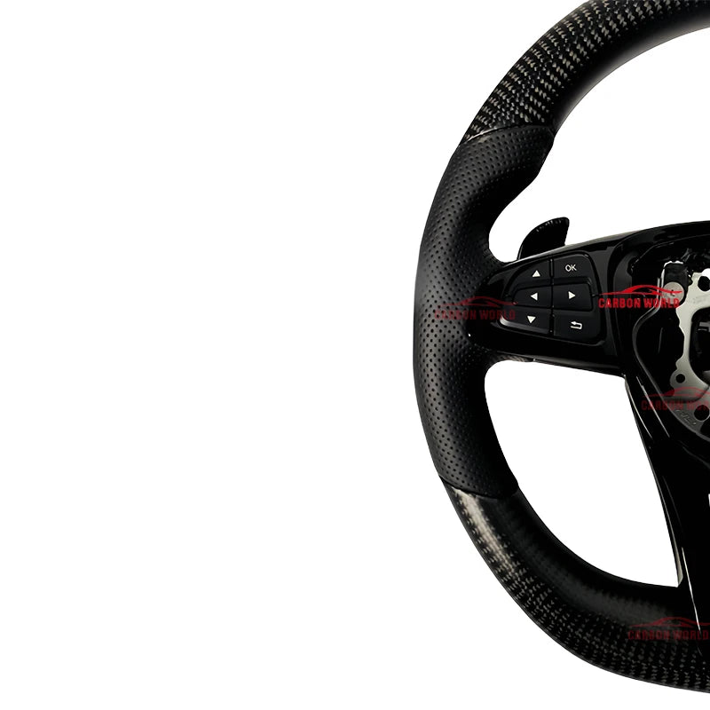 Carbon Fiber Leather Steering Wheel Upgraded Model Fit for Mercedes-Benz W205 W204 W222 C63 GLA GLC A45 E63 S63 G63 GLS