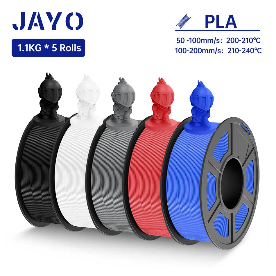 JAYO PLA / PLA Plus/ SILK PLA / PLAMeta/TPU SILK/ABS / PETG 3D Filament 1.75mm 0.65/1.1KG 3D Printer Filament PLA Rainbow 5Roll