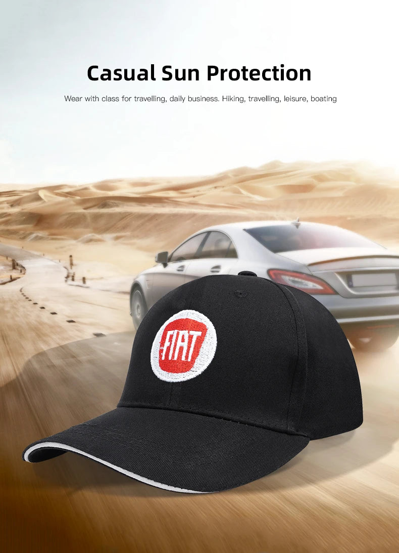Fiat Emblem Baseball Hat Men Women Adjustable Peaked Cap For Fiat Abarth 500e Panda Tipo FR Argo Freemont Viaggio Bravo Punto