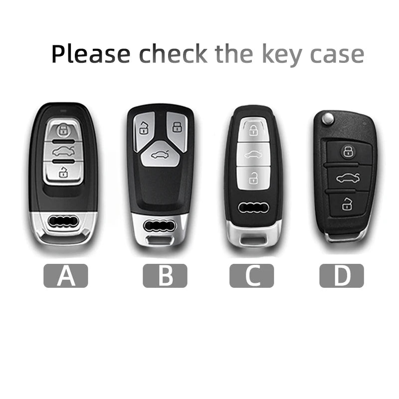 Genuine Leather For Audi A1 A3 8P A4 B9 A5 A6 C7 8S 8W A7 A8 Q3 Q5 Q7 4M S4 S5 S6 S7 S8 RS3 RS6 SQ5 TTS TFSI Car Smart Key Case