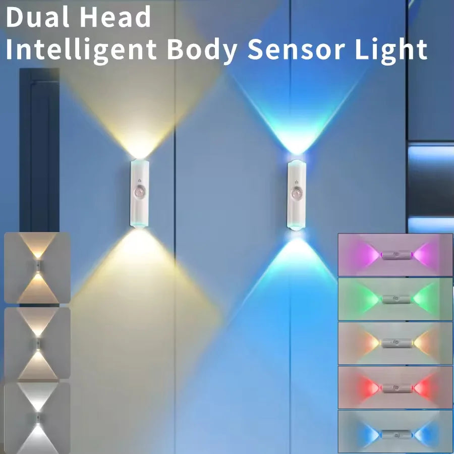 NEW Smart RGB Gradient Night Light Magnetic Motion Sensor Rechargeable Wall Lamp for Bedroom Bathroom Closet Garden Home Decor