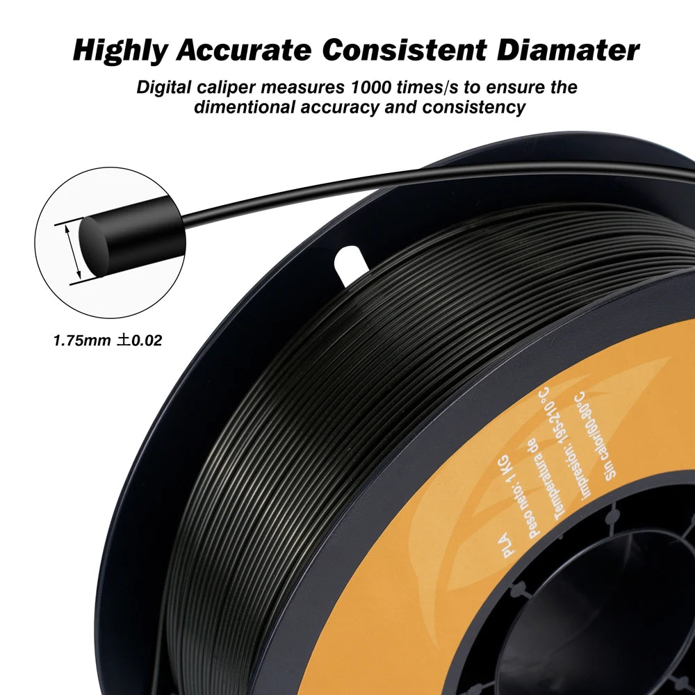 KINGROON 3KG PLA Filament 1.75mm PLA For 3D Printer 1KG per Roll PLA Material for 3D Printing filamento pla 3D Printer Filament