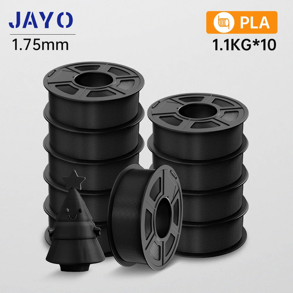 JAYO 10 Rolls 3D PETG/PLA/PLA PLUS/PLA Meta/ PLA Matte Printer Filament 1.75mm 100% No Bubble non-toxic 3D Printing Materials