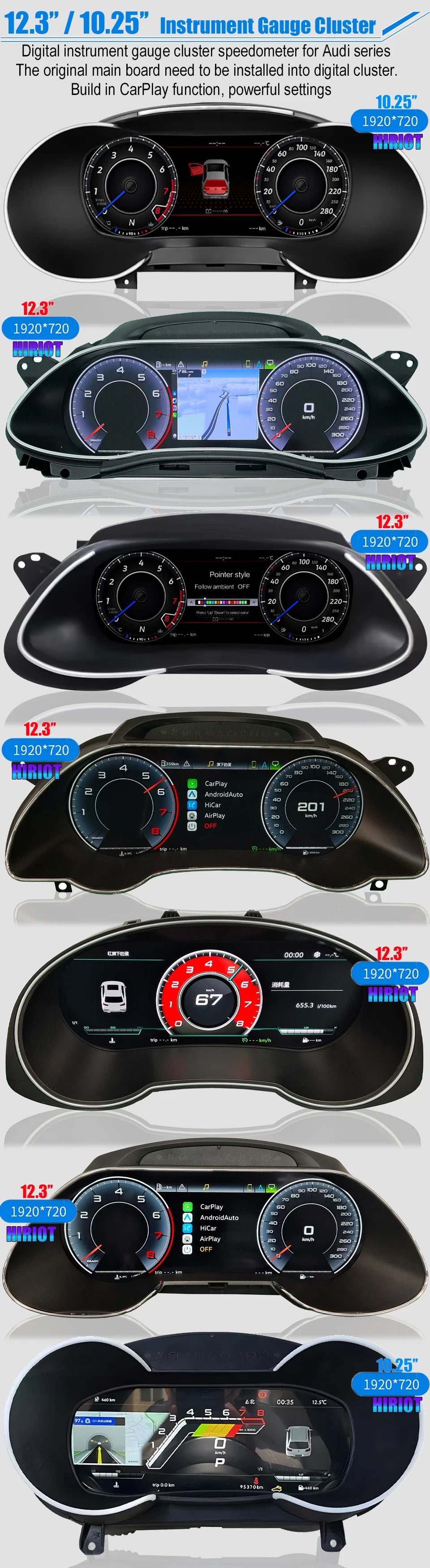 Instrument Cluster Virtual Cockpit Digital Speedometer LCD Dashboard Gauge For Audi TT TTS A3 A4 B8 A5 S5 Q3 Q5 RS4 RS5 A6 A7 Q7