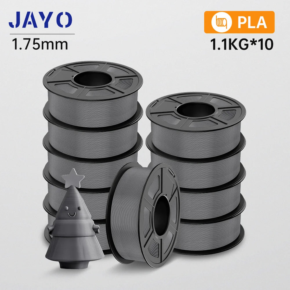 JAYO 10 Rolls 3D PETG/PLA/PLA PLUS/PLA Meta/ PLA Matte Printer Filament 1.75mm 100% No Bubble non-toxic 3D Printing Materials