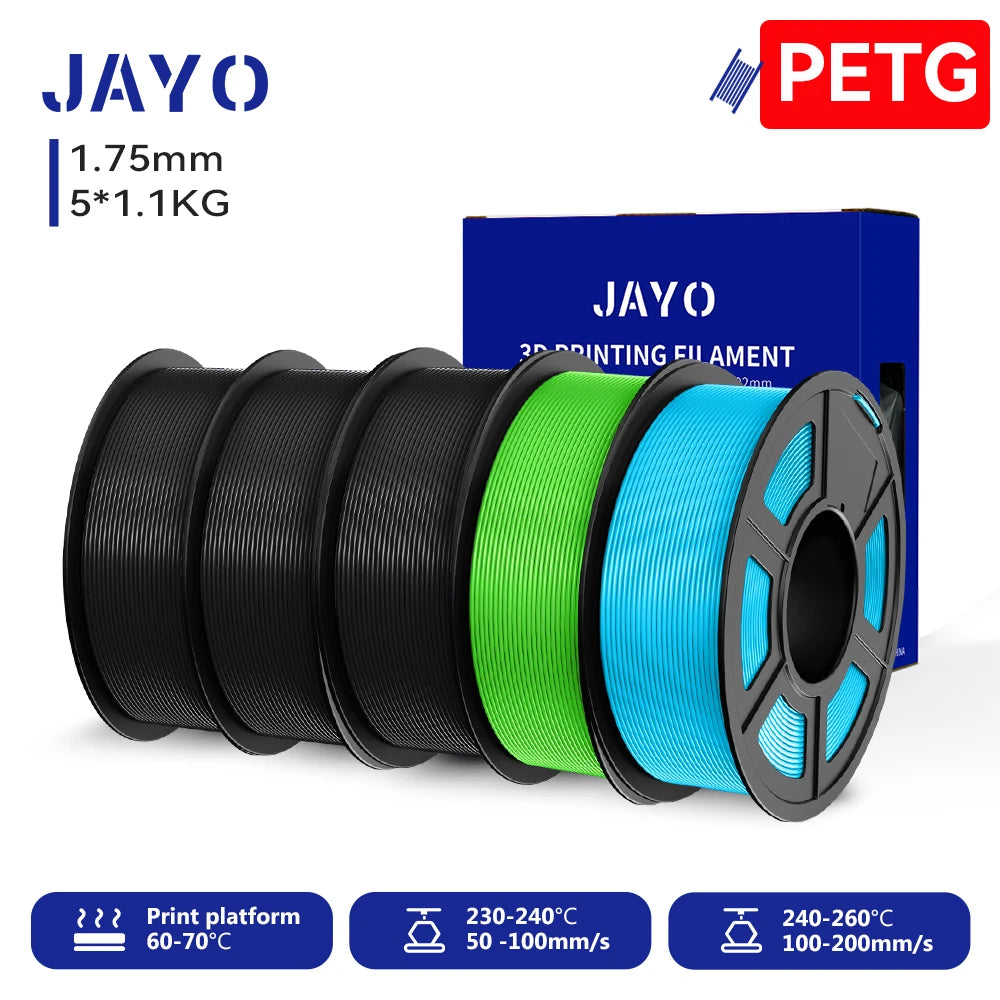 JAYO 3D PLA / SILK / PLA META / PETG / PLAMatte / ABS / High Speed PLA/ PLA PLUS 3D Filament 1.75mm Printer Filament 1.1KG/Roll