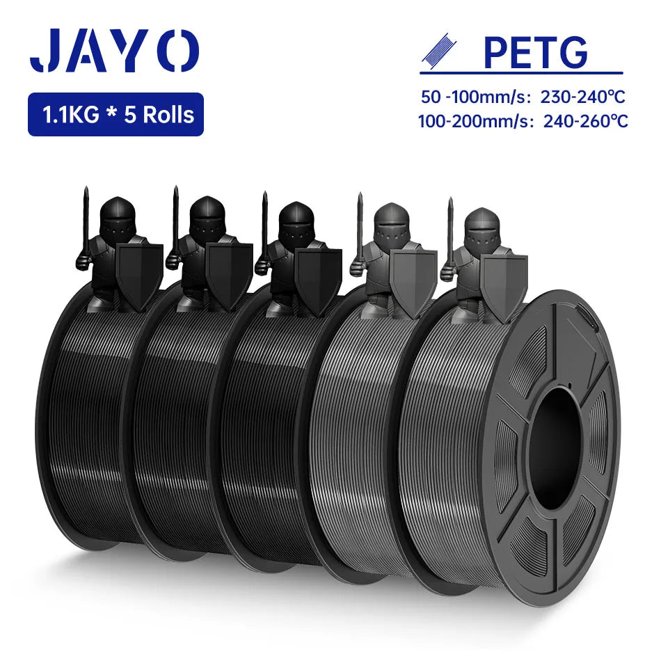 JAYO PLA / PLA Plus/ SILK PLA / PLAMeta/TPU SILK/ABS / PETG 3D Filament 1.75mm 0.65/1.1KG 3D Printer Filament PLA Rainbow 5Roll