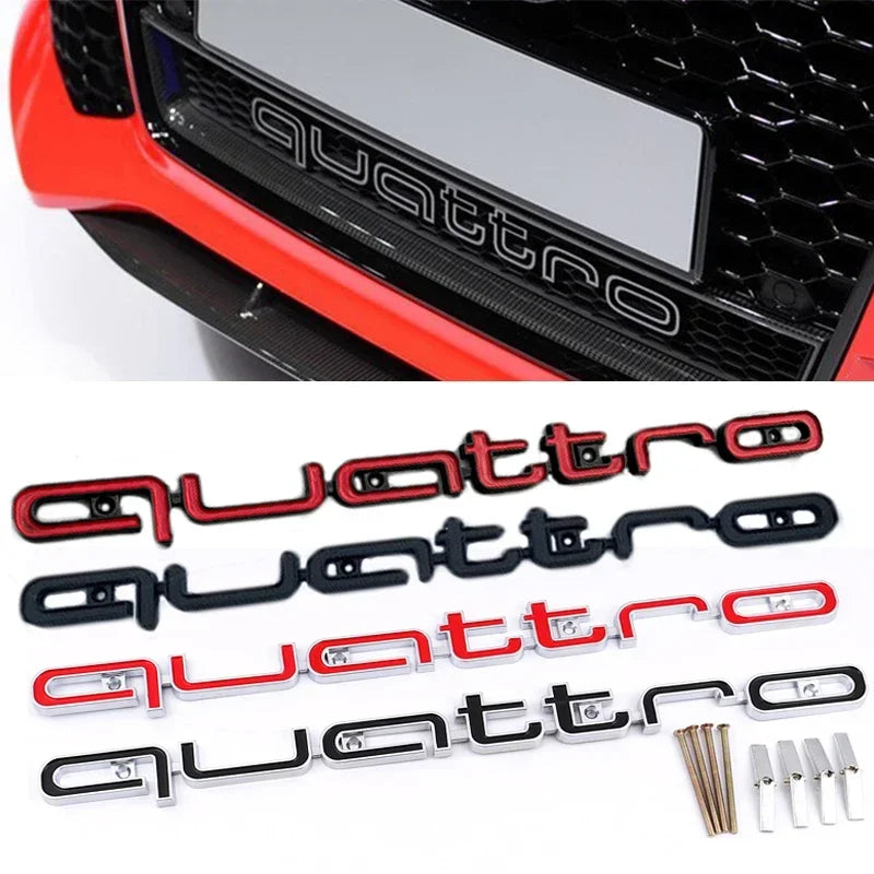 for Audi ABS Car Accessories Quattro Logo RS3 RS5 A6 RS4 RS6 A7 A8 Q3 Q5 RS7 A3 A4 A5 Q7 S3 S7 Front Grille Emblem Badge Styling