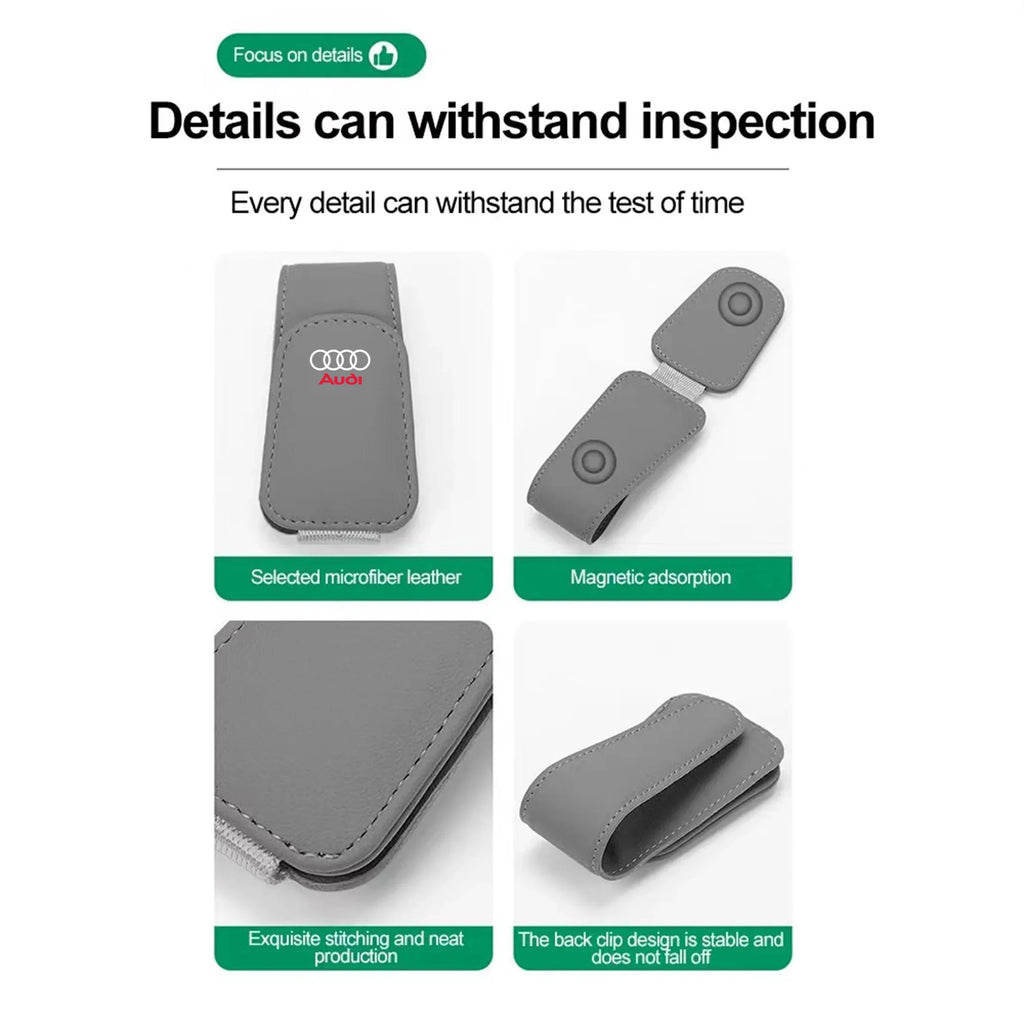 Car Interior Glasses Clip Sunshade Storage Brace Auto Accessories For Audi S Line S1 S3 S4 S5 S6 S7 S3 S4 RS3 RS4 RS5 RS6 Q5 Q7
