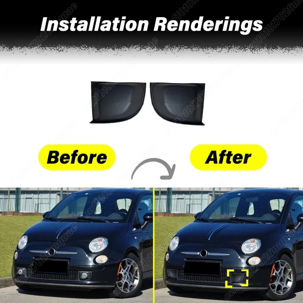 For FIAT 500 2007 2008 2009 2010 2011 2012 2013 2014 2015 Car Front Bumper Left and Right Cover Body Decoration Accessories