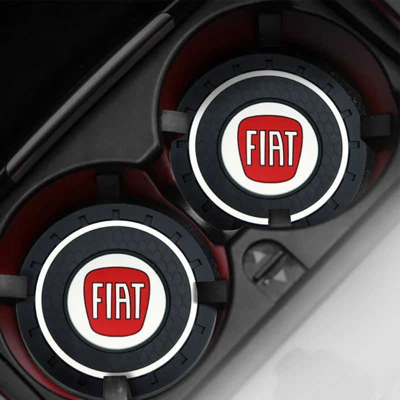 Car water cup mat interior soft rubber anti slip cup mat For Fiat 500 Punto 124 125 500 Bravo Stilo Panda Abarth Tipo Viaggio