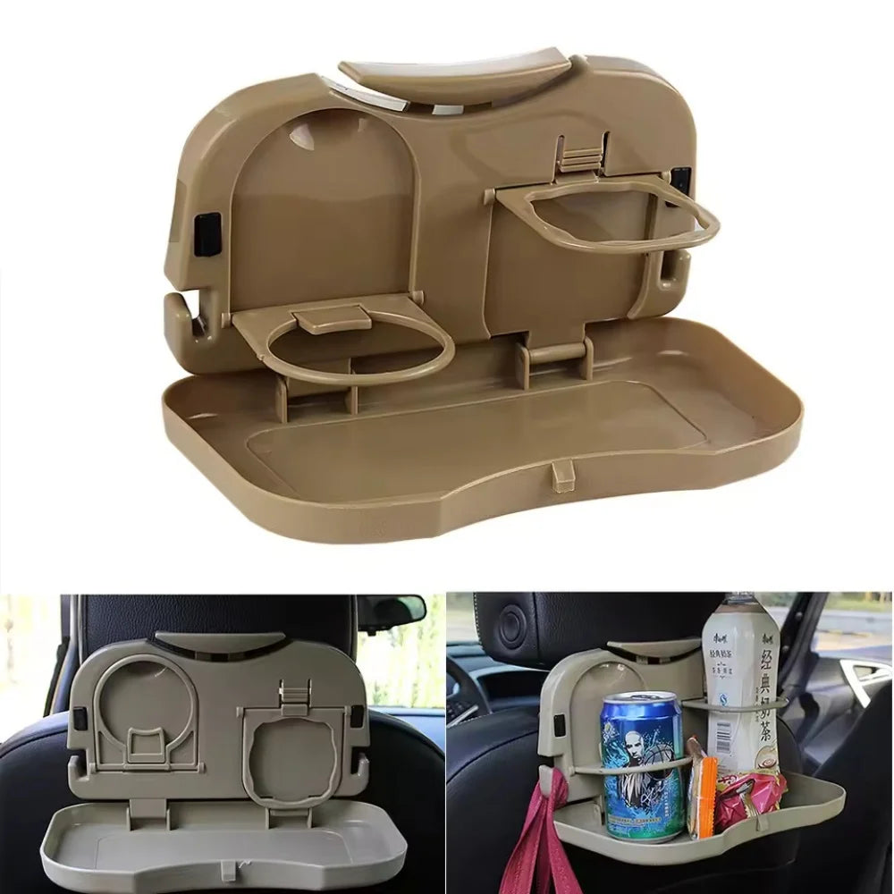 Car Mini Desk Handle Table Seat Back Holder Folding Meal Tray Drink Cup Coffee Stand Storage Case Off Road 4X4 Auto Accessories