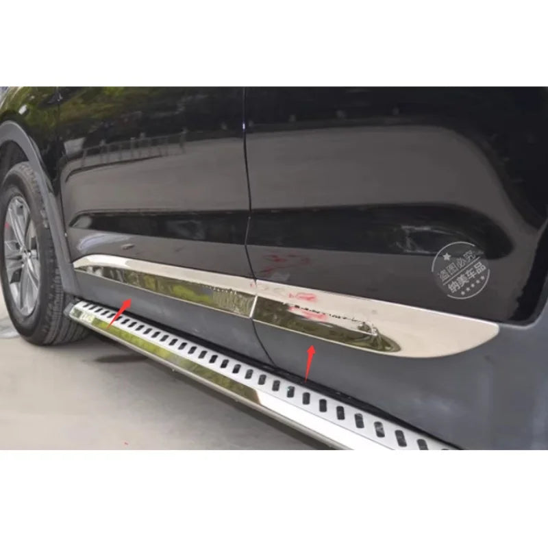 Car Accessories  2013 2014 2015 2016-2017 2018 Body door side anti-collision decorative bright strip For Hyundai SANTA FE IX45