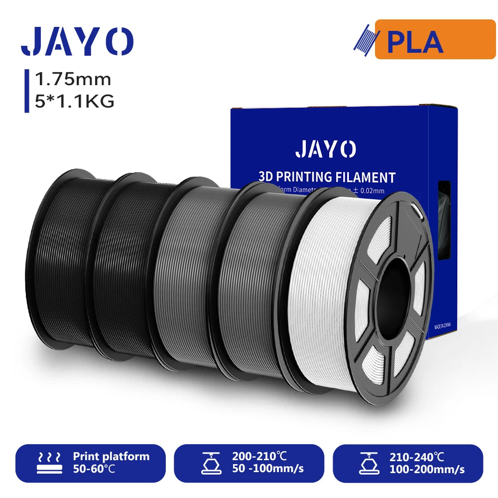 JAYO 3D PLA / SILK / PLA META / PETG / PLAMatte / ABS / High Speed PLA/ PLA PLUS 3D Filament 1.75mm Printer Filament 1.1KG/Roll