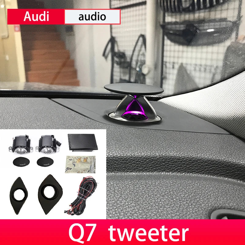 LED Lift Audio Speaker For Audi A6 C8 C7 A4 B9 RS5 RS4 Q5 Q7 A7 Tweeter With Ambient Light Upgrade Center Dashboard Lifting
