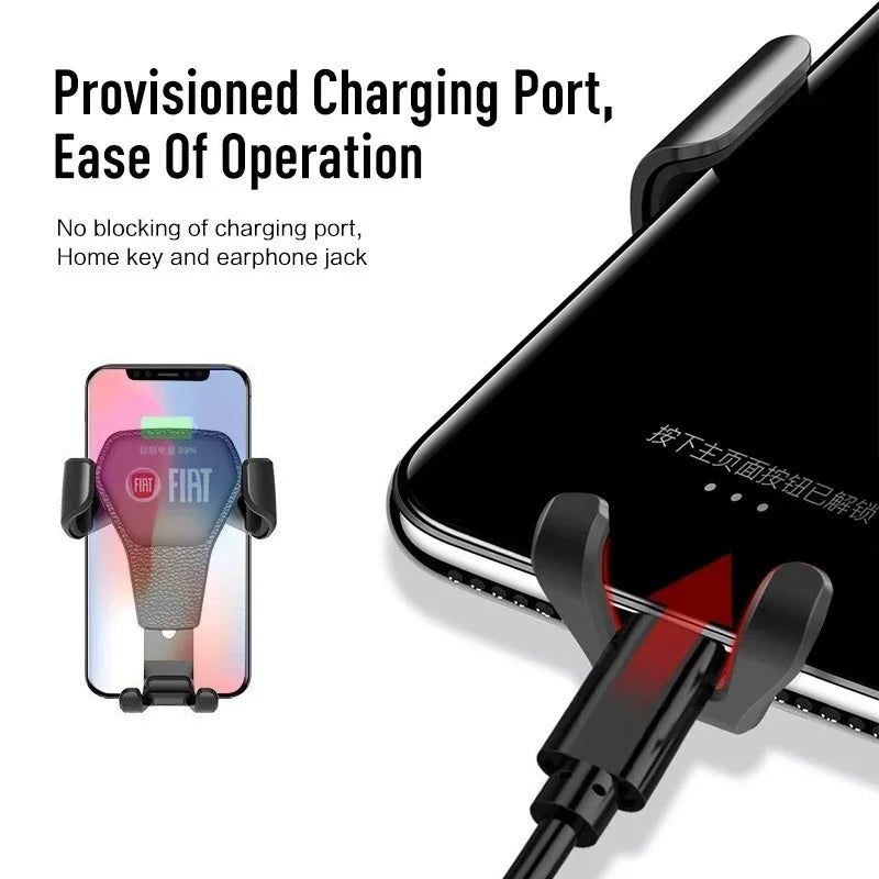 For FIAT 500 Abarth Doblo Tipo Panda Ducato Fiorino Grande Punto 500c Gravity Car Phone Holder Air Vent GPS Stand Accessories