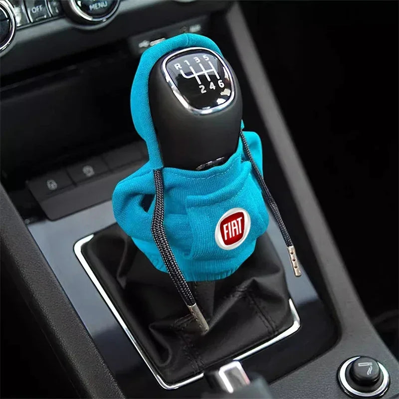 Car Gear Shift Lever Knob Sweatshirt Cover Auto Shift Cover For Fiat Abarth 500 595 124 Becquet Fiat Punto Ducato Palio Grande